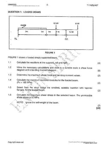 Building and Structural Construction N5 April 2015 question paper, first page of questions