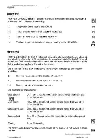 Building and Structural Construction N5 December 2023 question paper, first page of questions