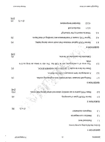 Building and Structural Surveying N4 November 2013 question paper, first page of questions