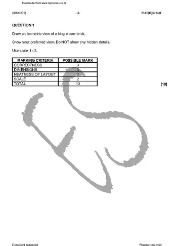Building Drawing N1 November 2016 question paper, first page of questions