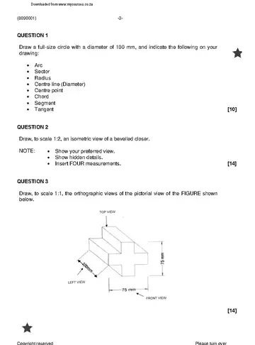 Building Drawing N1 November 2022 question paper, first page of questions