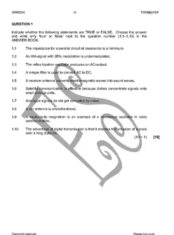 Communication Electronics N4 April 2016: Electronics question paper, first page of questions