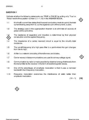 Communication Electronics N4 November 2022: Electronics question paper, first page of questions