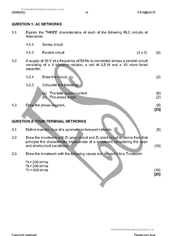Communication Electronics N5 April 2016: Electronics question paper, first page of questions