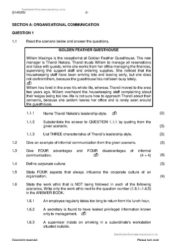 Communication N5 June 2019 Paper 2 question paper, first page of questions