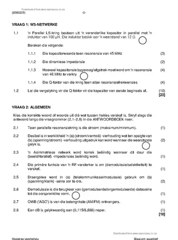 Communication N5 November 2022: Electronics question paper, first page of questions