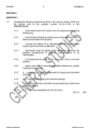 Communication N6 June 2016 Paper 2 question paper, first page of questions