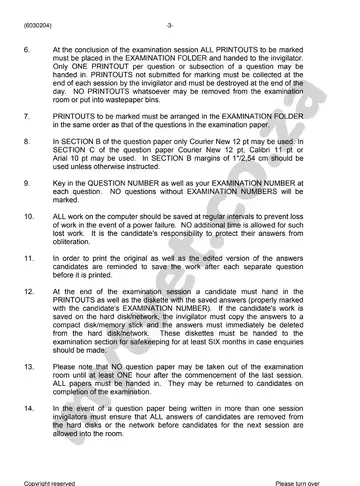 Computer Practice N4 November 2019 question paper, first page of questions
