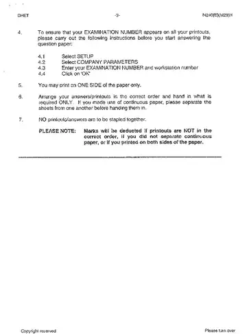 Computerised Financial Systems N4 June 2013 question paper, first page of questions