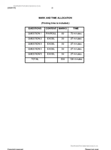 Computerised Financial Systems N5 June 2019 question paper, first page of questions