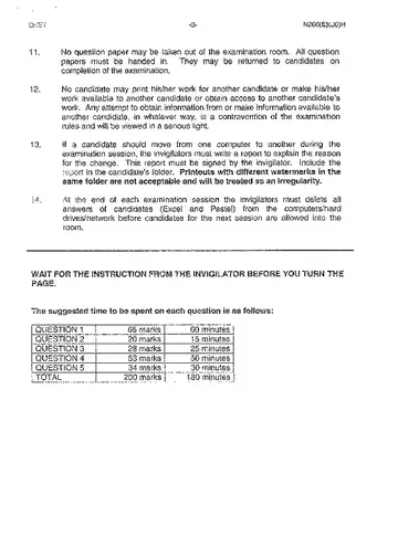 Computerised Financial Systems N6 June 2013 question paper, first page of questions