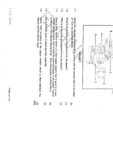 Diesel Trade Theory N2 November 2013 question paper, first page of questions