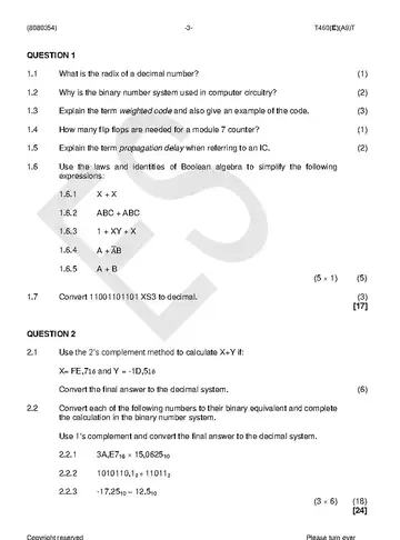 Digital Electronics N4 April 2018: Digital Electronics question paper, first page of questions