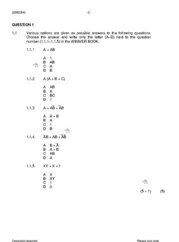 Digital Electronics N4 April 2019: Digital Electronics question paper, first page of questions