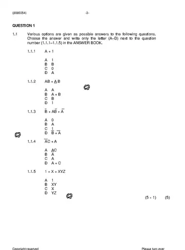 Digital Electronics N4 November 2019: Digital Electronics question paper, first page of questions