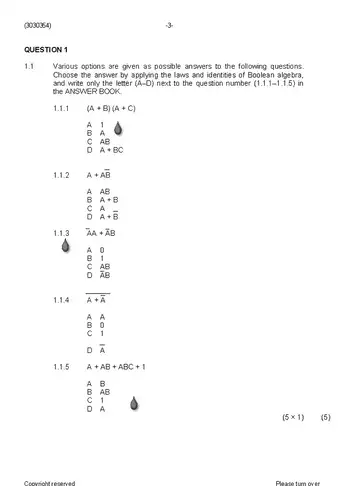Digital Electronics N4 April 2020: Digital Electronics question paper, first page of questions