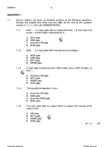 Digital Electronics N4 April 2021: Digital Electronics question paper, first page of questions