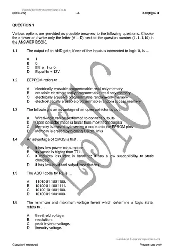 Digital Electronics N5 April 2016: Digital Electronics question paper, first page of questions
