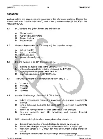 Digital Electronics N5 November 2016: Digital Electronics question paper, first page of questions