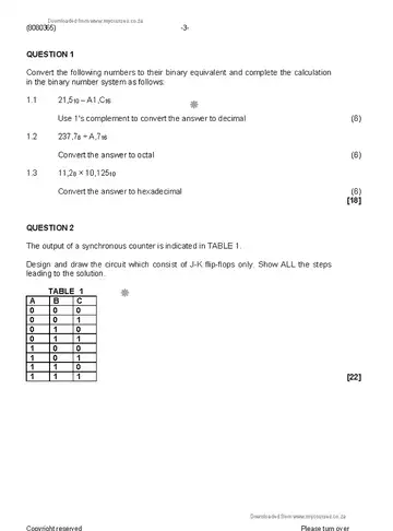 Digital Electronics N5 April 2020: Digital Electronics question paper, first page of questions