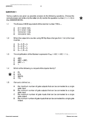 Digital Electronics N5 November 2022: Digital Electronics question paper, first page of questions