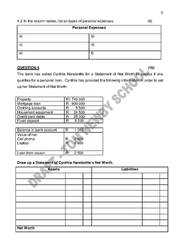 Economics Management and Science Grade 7 November 2018 question paper, first page of questions