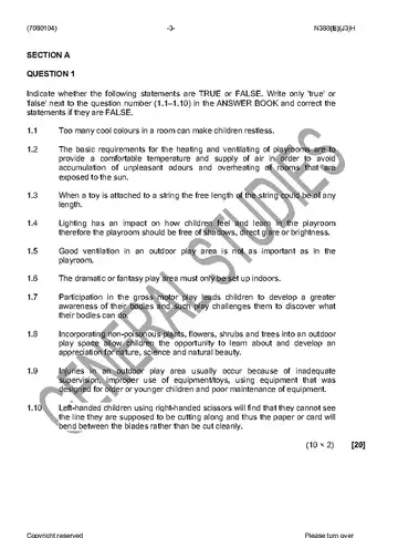Educare Didactics Theory and Practical N4 June 2016 question paper, first page of questions