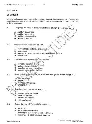 Educare Didactics Theory and Practical N5 June 2014 question paper, first page of questions