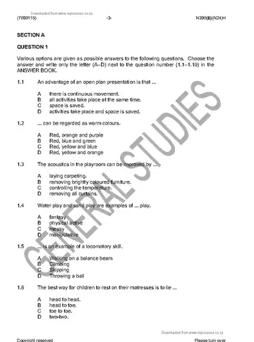 Educare Didactics Theory and Practical N5 November 2016 question paper, first page of questions
