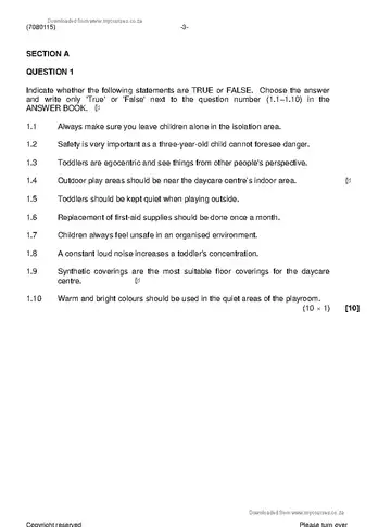 Educare Didactics Theory and Practical N5 June 2019 question paper, first page of questions