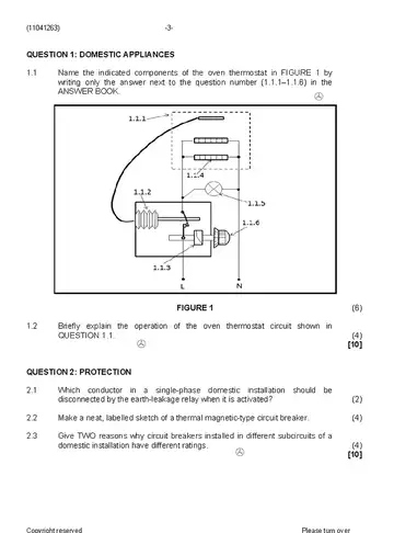 Electrical Trade Theory N3 April 2020 question paper, first page of questions