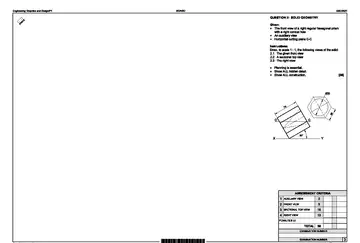 Engineering Graphics and Designs Grade 12 May/June 2021 Paper 1 question paper, first page of questions