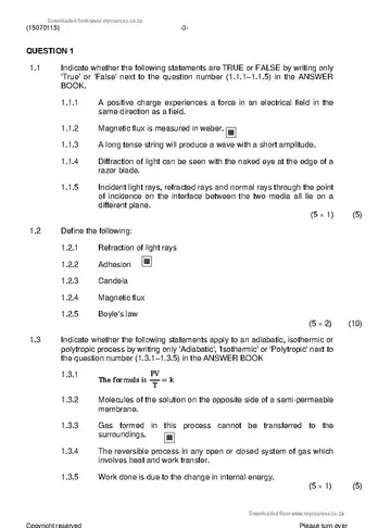 Engineering Physics N5 August 2021 question paper, first page of questions
