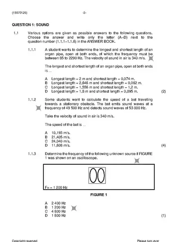 Engineering Physics N6 November 2022 question paper, first page of questions