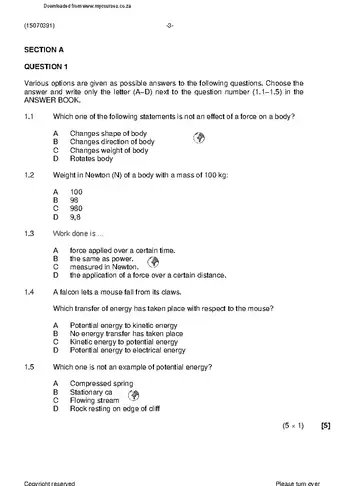 Engineering Science N1 April 2021 question paper, first page of questions