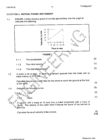 Engineering Science N3 July 2014 question paper, first page of questions