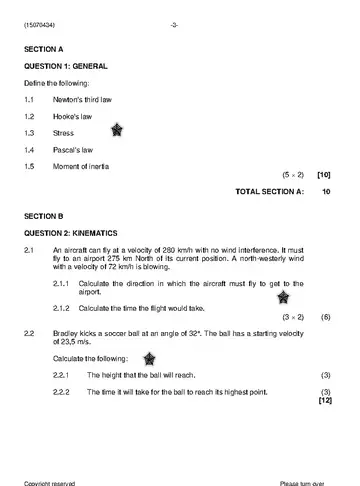 Engineering Science N4 April 2021 question paper, first page of questions