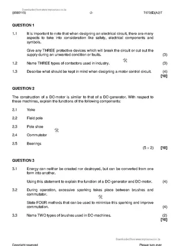Fault Finding and Protective Devices N5 April 2019 question paper, first page of questions