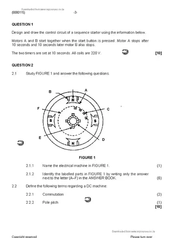 Fault Finding and Protective Devices N5 April 2020 question paper, first page of questions