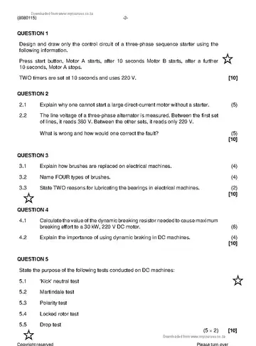 Fault Finding and Protective Devices N5 November 2023 question paper, first page of questions