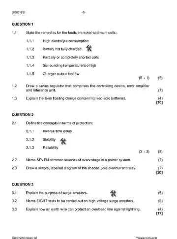 Fault Finding and Protective Devices N6 April 2021 question paper, first page of questions