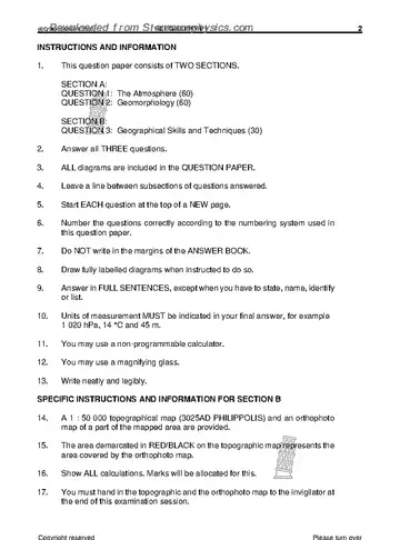 Geography Grade 11 November 2022 Paper 1 (Eastern Cape) question paper, first page of questions