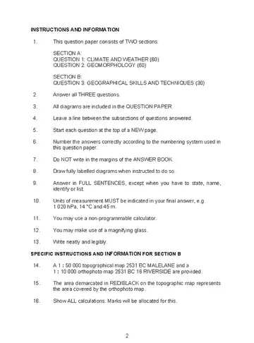 Geography Grade 11 June 2026 question paper, first page of questions
