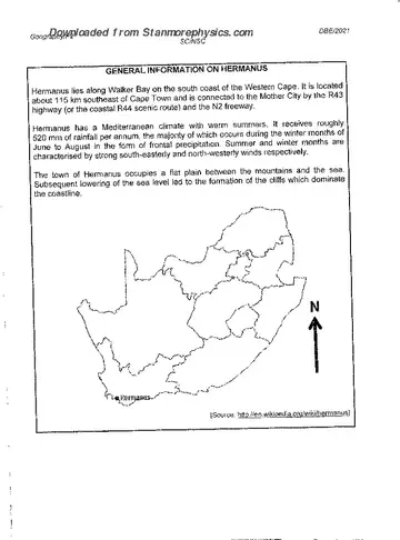 Geography Grade 12 June 2021 Paper 2 (National DBE) question paper, first page of questions