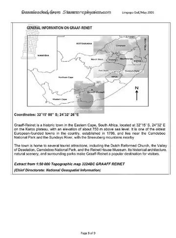 Geography Grade 9 June 2026 (Limpopo) question paper, first page of questions