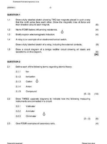 Industrial Electronics N1 April 2021: Electronics question paper, first page of questions