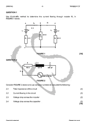 Industrial Electronics N4 November 2016: Electronics question paper, first page of questions