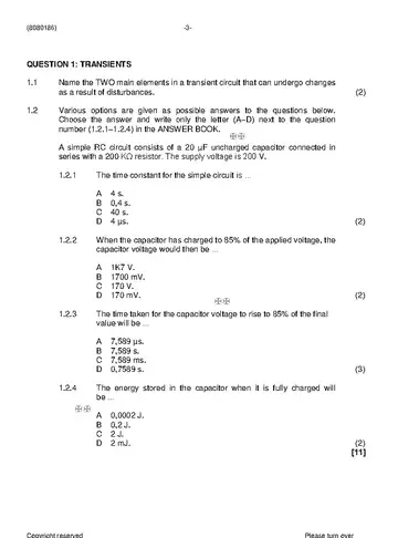 Industrial Electronics N6 April 2019: Electronics question paper, first page of questions
