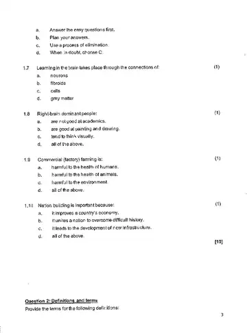 Life Orientation Grade 11 June 2023 question paper, first page of questions