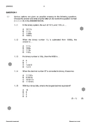 Logic Systems N2 November 2023 question paper, first page of questions